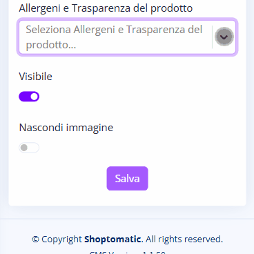 Come indicare gli Allergeni nei Prodotti nel Menu Digitale Online con Codice QR Shoptomatic